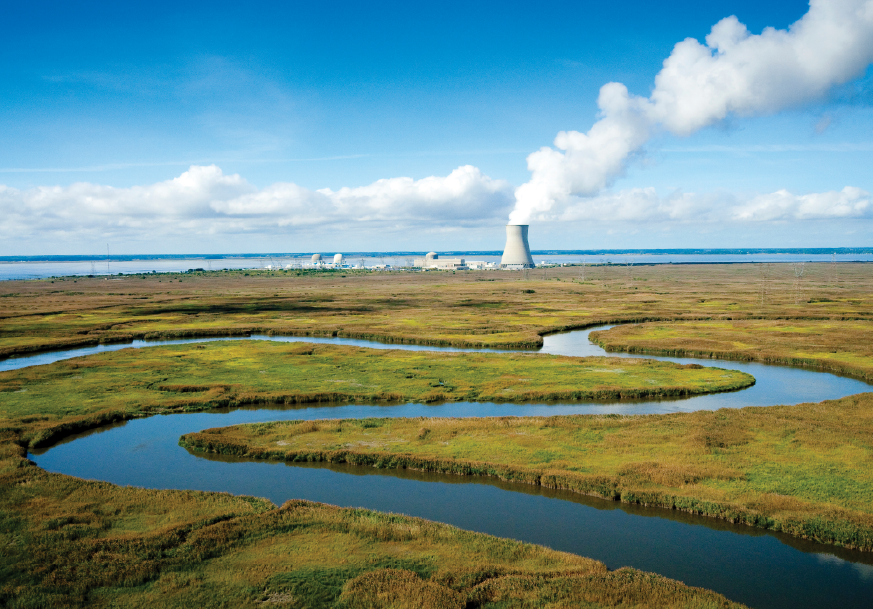 A Nuclear Cooling Tower in the distance